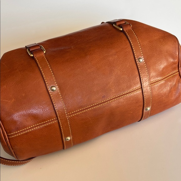 Dooney & Bourke Brown Leather Satchel with Gold Accents - Picture 6 of 9